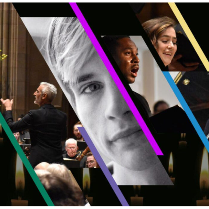 This is a graphic of announcing Trinity Church Wall Street has announced its spring music season.