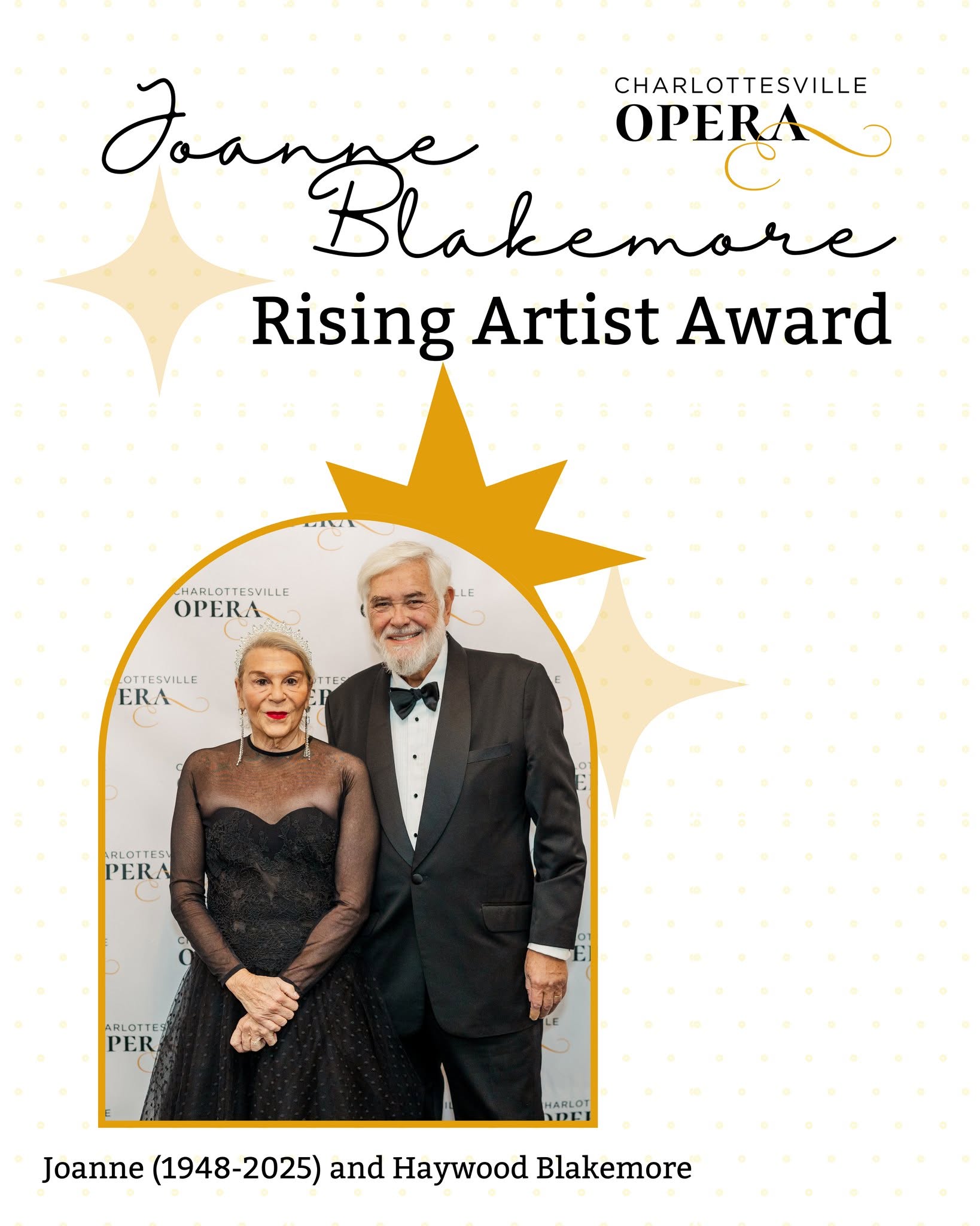 Charlottesville Opera Names First Recipients of Joanne Blakemore Rising Artist Award