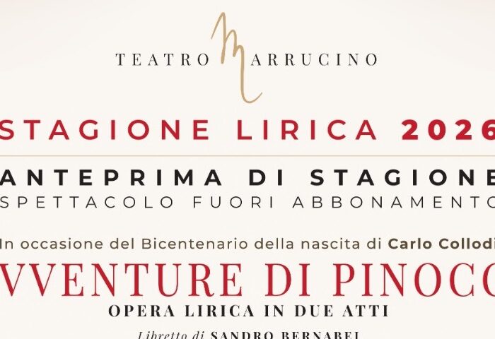 Pinocchio inaugurazione stagione lirica 2026